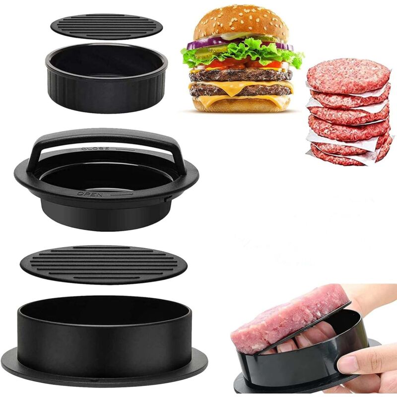 Burgerpresse, Hamburgerpresse, 3-in-1-hamburgerpresse, Antihaft-hamburgerform-set, Burger- Und Hackfleischpresse