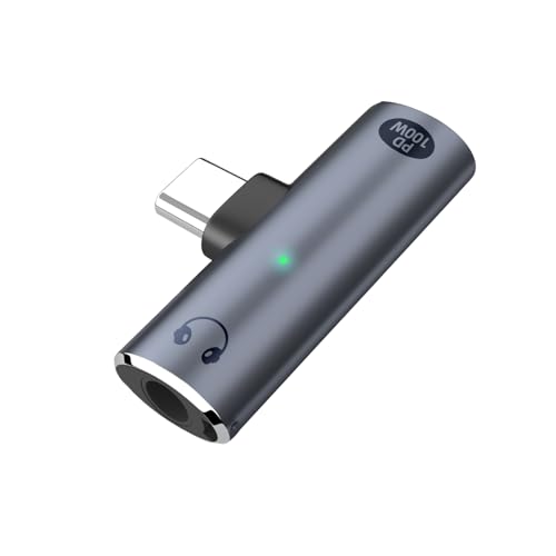 Usb-c-kopfhöreradapter – 2-in-1-audioadapter Mit 100-w-schnellladefunktion Und 3,5-mm-anschluss Für Usb-c-smartphones