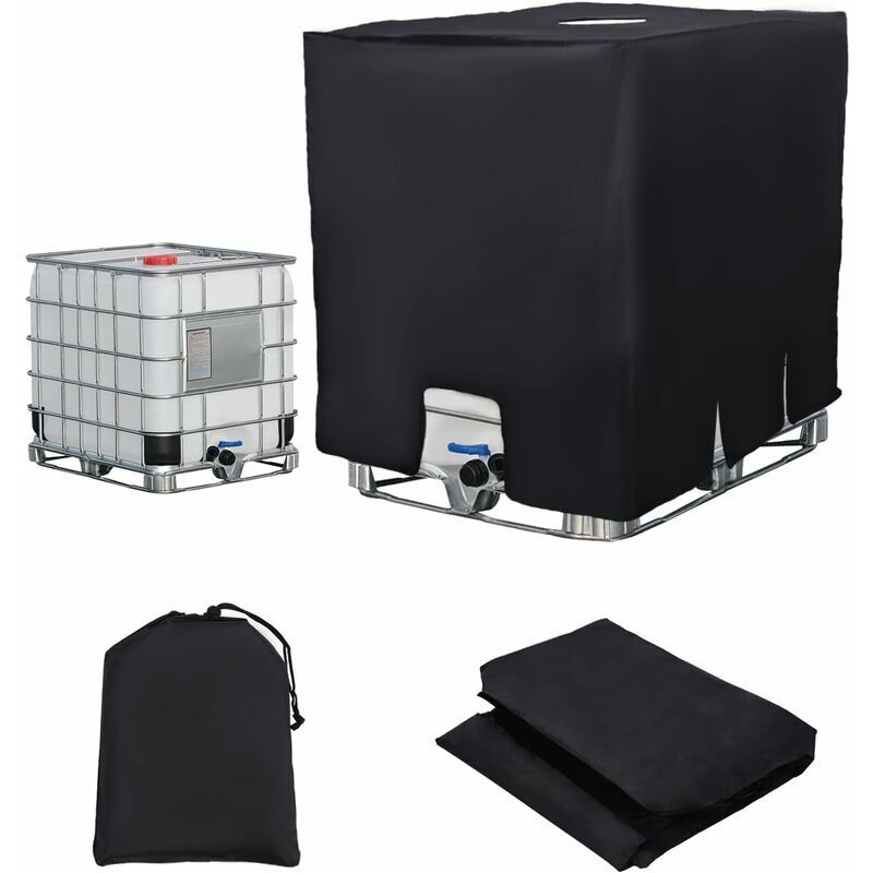 [niemals Verwendet] Plane Für 1000l Ibc-tank, Wassertank-planendeckel, Schutzhülle (120 X 100 X 116 Cm Schwarz).