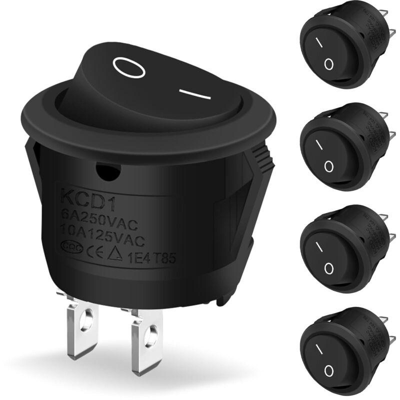 [niemals Verwendet] Stück 12v-schalter, Mini-ein/aus-taster 10a/125v 6a/250v, Schwarzer, Abschließbarer Runder Wippschalter Für Auto, Boot