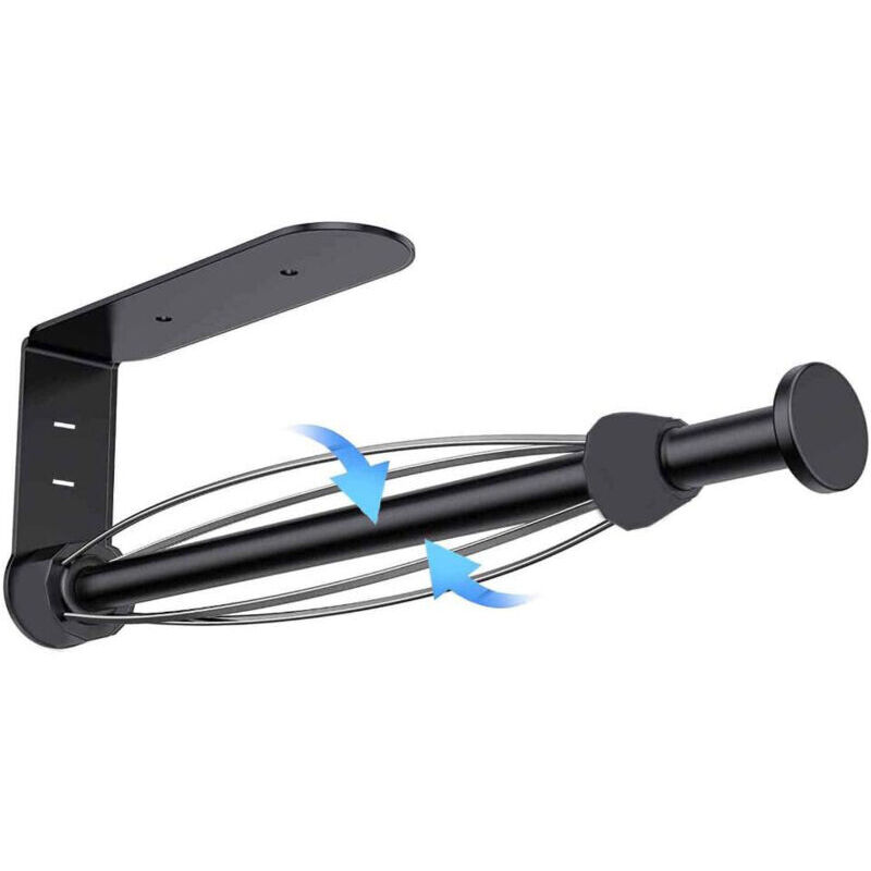[niemals Verwendet] Papierhandtuchhalter, Bohrfreier Papierhandtuchhalter, Selbstklebender, Wandmontierter Papierhandtuchrollenhalter, Schwarz, Mit Dämpfungseffekt, Für Küche Und Bad.