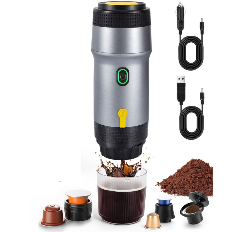 [niemals Verwendet] Tragbare 3-in-1-espressomaschine Mit Selbstheizung Für Kapseln Und Gemahlenen Kaffee, Ideal Für Reisen, Wohnmobile, Wanderungen Und Camping.