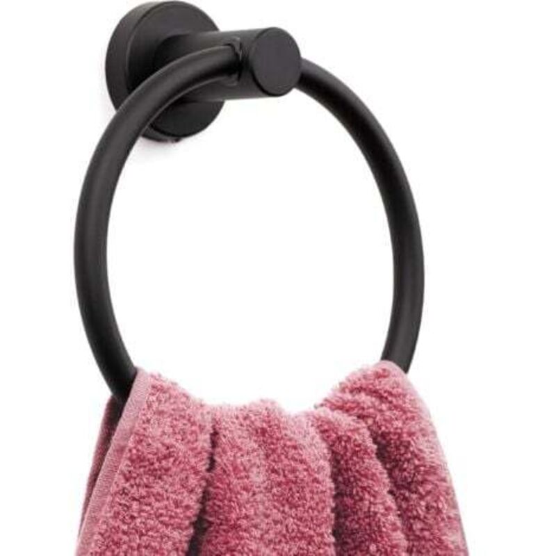 [niemals Verwendet] Mattschwarzer Handtuchring, Moderner Handtuchhalter Für Die Badezimmerwand, Edelstahl Sus304