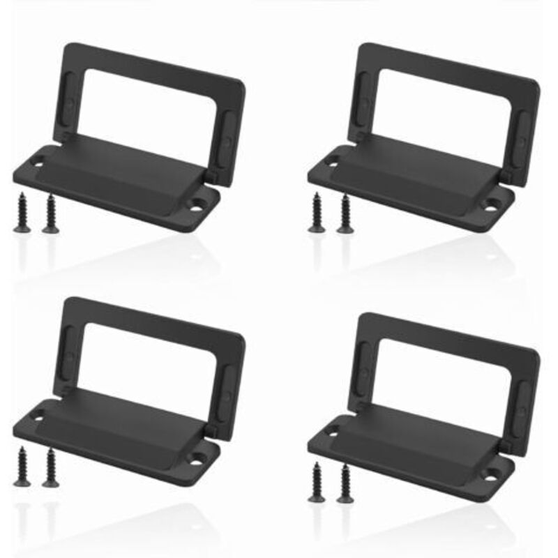 [niemals Verwendet] Set Mit 4 Flächenbündigen Ringgriffen Für Schränke Und Schubladen, Zinklegierung, Flaches Profil, Mattschwarz
