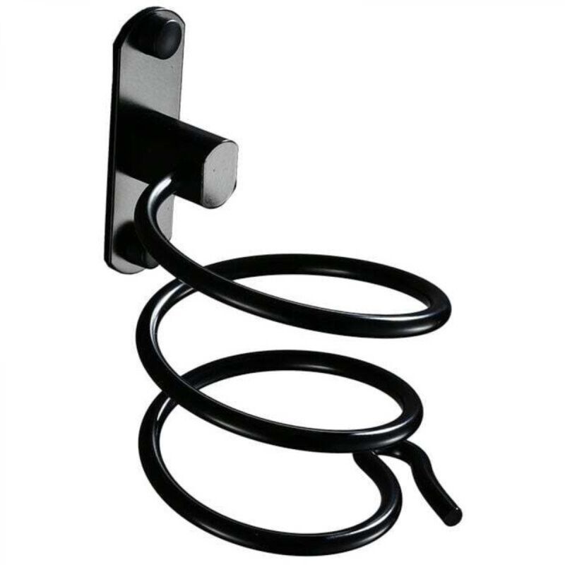 [niemals Verwendet] 1 Stück Schwarze Wandhalterung Für Haartrockner (bohren Erforderlich) – Für Hotel, Badezimmer, Wc, Friseursalon – Aluminium, Matte Oberfläche