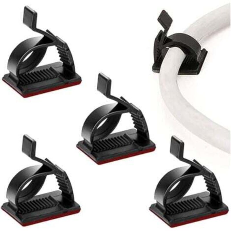 [niemals Verwendet] Packung Mit 50 Verstellbaren Kabelmanagement-clips, Klebeorganisatoren, Kabelclips, Kabelhaltern Für Fernseher, Pc, Ethernet, Unter Dem Schreibtisch, An Der Wand, Zu Hause, Im Büro