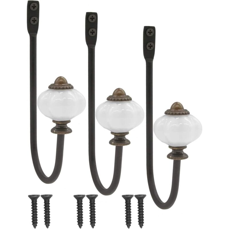 [niemals Verwendet] Huthaken, Hakenkörper Aus Eisen – Vintage-landhausstil – 3er-set