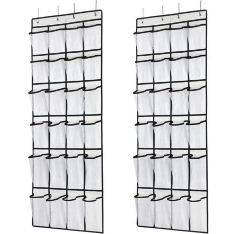 [niemals Verwendet] 2-teiliger Schuh-organizer Für Die Tür, 24 Netztaschen, Hängeschuhregal Mit Türhaken, Ideal Für Kleiderschrank, Schlafzimmer, Badezimmer (schwarz)