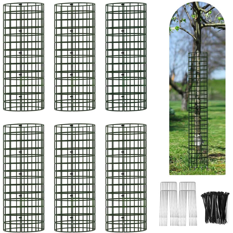 [niemals Verwendet] Set Mit 6 Baumstammschutzgittern Aus Stahl, Inklusive 12 Heringen Und 50 Befestigungselementen – Garten Und Terrasse