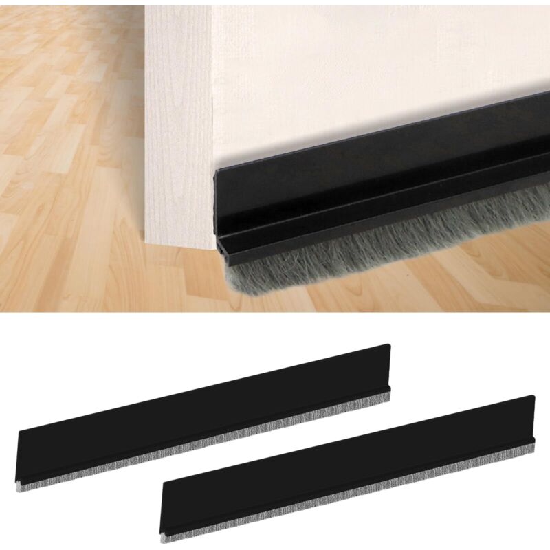 [niemals Verwendet] Stück Schalldichte Türdichtung, Türbodenbürste, Selbstklebende, Zuschneidbare Dichtung – Türzugstopper 5 X 100 Cm, Schwarz