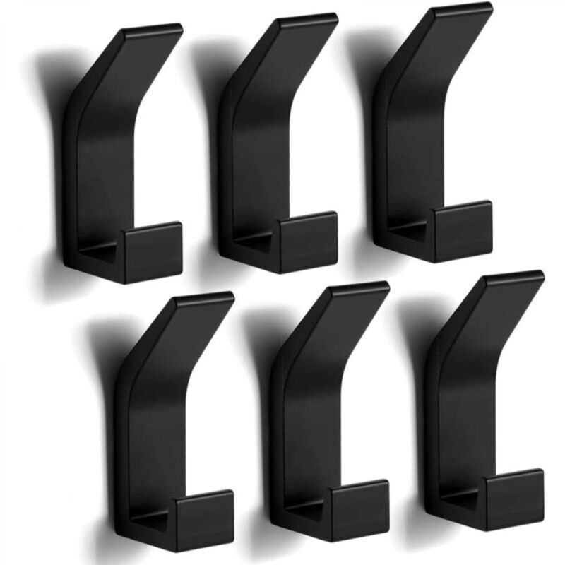 [niemals Verwendet] Selbstklebende Wandhaken, 6 Doppelte Handtuchhalter Für Badezimmer, Wandhaken Für Küche, Bad, Büro, Kleiderschrank, Handtuchhalter, Garderobenständer