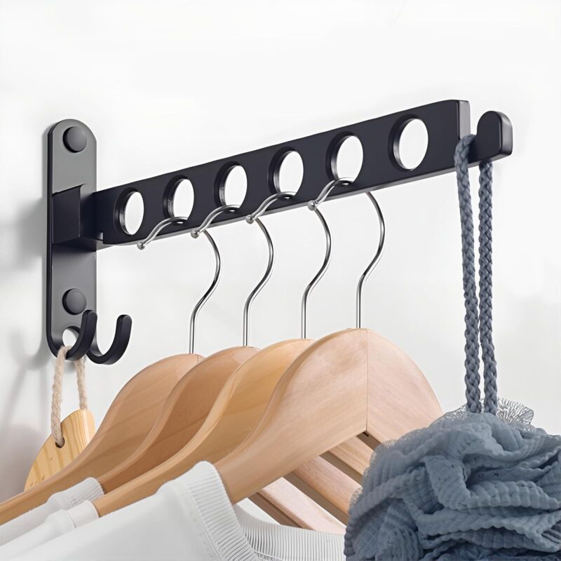 [niemals Verwendet] Wand-wäscheständer, Wand-kleiderbügel, Um 90° Drehbarer, Klappbarer Wand-wäscheständer, Für Balkon, Badezimmer, Hotel