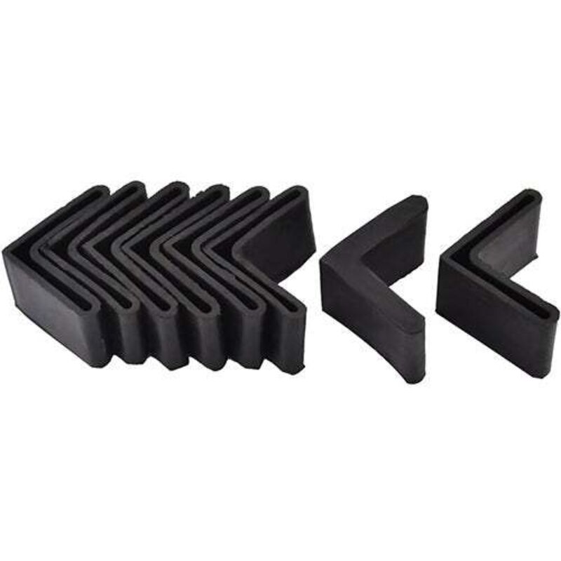 [niemals Verwendet] 40 X 40 Mm Schwarze 8er-packung Stuhlbeinkappen Winkelstahl L-form Möbel Tischgleiter Endkappe Eckenschutz Gummi
