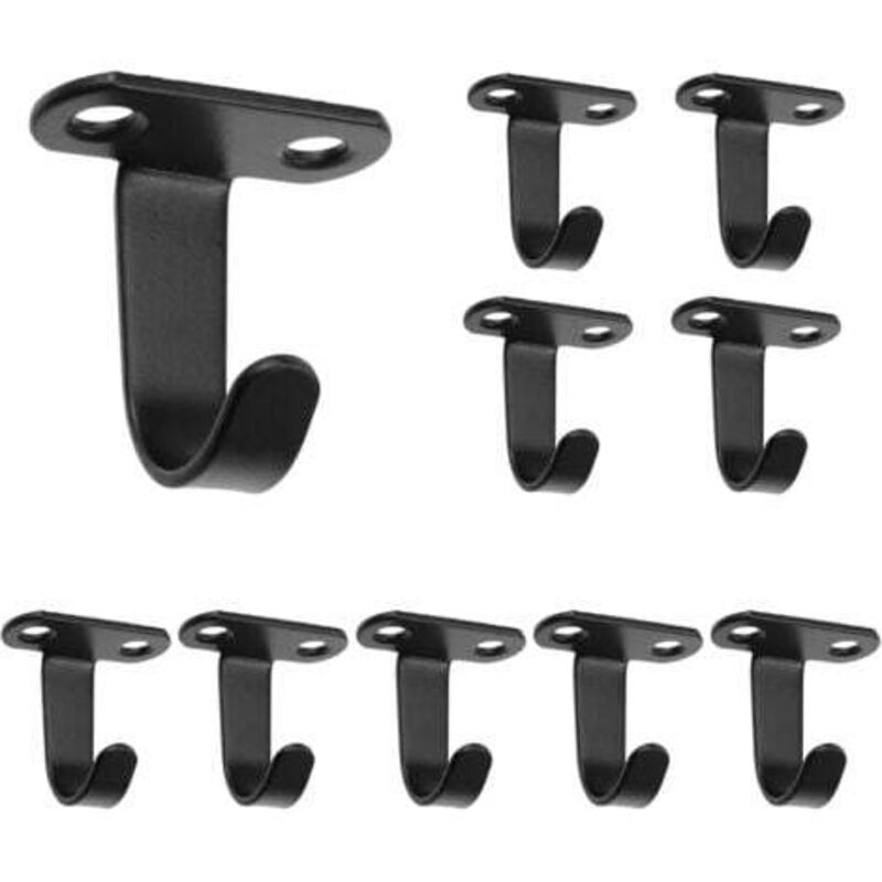 [niemals Verwendet] Set Mit 10 Einschraubbaren Edelstahl-deckenhaken Für Handtücher Unter Regalen, Bademantelhaken, Robuste Kleiderhaken, Für Kleiderschrank, Abstellraum, Badezimmer, Küche (schwarz)