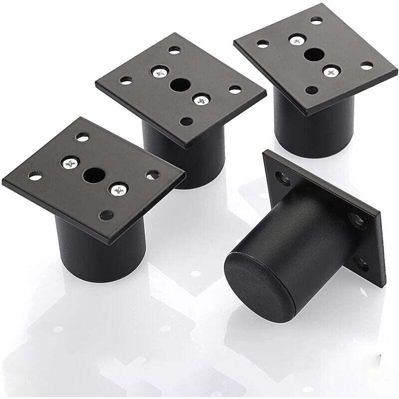 [niemals Verwendet] Stück Verstellbare Möbelfüße, Bettfüße, Möbelfüße Aus Aluminiumlegierung Für Bettgestell, Kleiderschrank, Tisch (schwarz, Höhe 50 Mm)