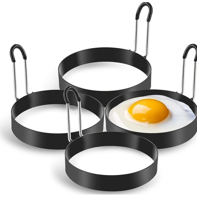 [niemals Verwendet] Eierring Aus Edelstahl, 4-fach Spiegeleiform Für Die Pfanne, Eierringe, Crêpeform, Runde Omelettform, 7,5 X 2 Cm