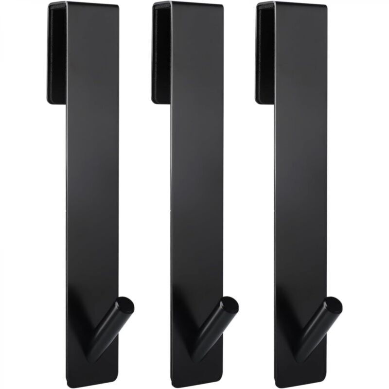 [niemals Verwendet] Verlängerte Türhaken (18 Cm) Für Rahmenlose Glasduschtüren, Handtuchhaken, 3er-set, Schwarz