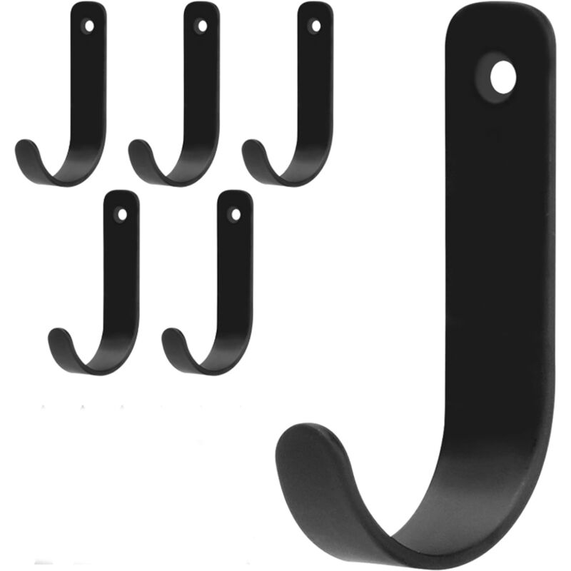 [niemals Verwendet] Wandgarderobenhaken, Schwarze Metallhaken, Für Kleidung, Hüte Und Taschen