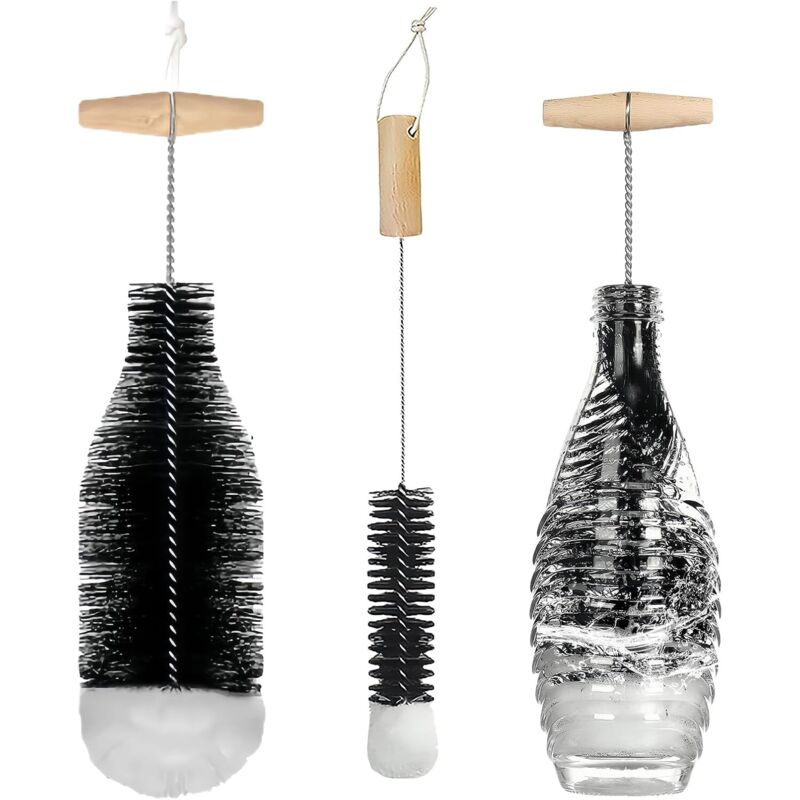 [niemals Verwendet] Flaschenbürsten, Reinigungsbürstenset Mit Edelstahlgriff, Babyflaschenbürste, Flaschenbürste Für Glas- Und Wasserflaschen