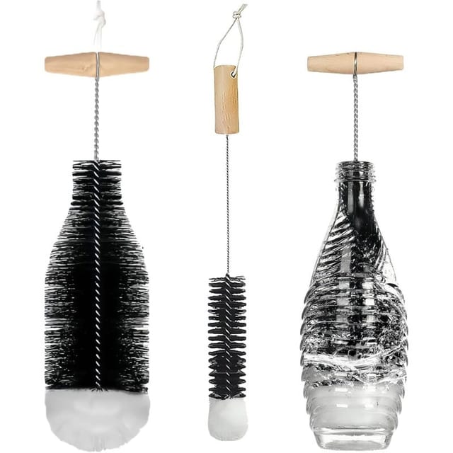 [niemals Verwendet] Flaschenbürsten, Reinigungsbürstenset Mit Edelstahlgriff, Babyflaschenbürste, Flaschenbürste Für Glas- Und Wasserflaschen