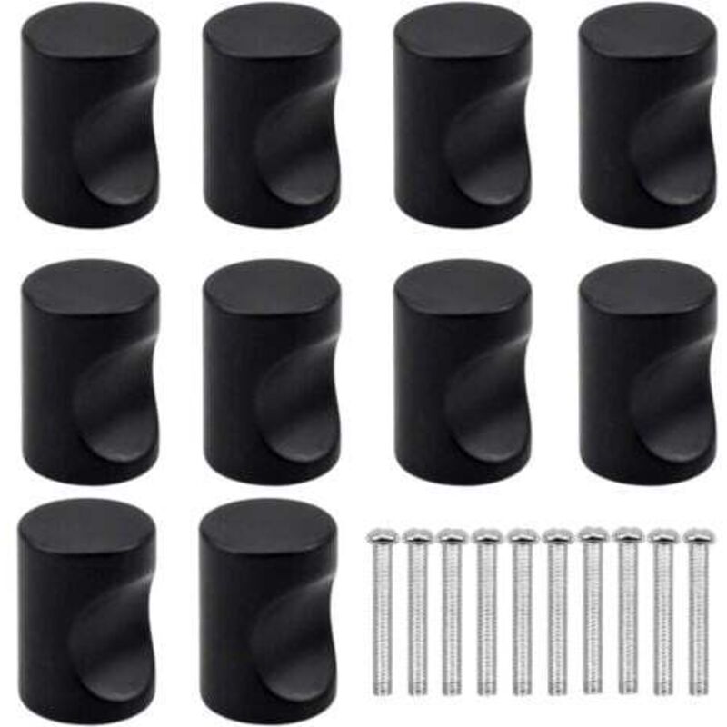 [niemals Verwendet] 10 Stück Schwarze Schubladengriffe, Möbelknöpfe, Runde Schubladenknöpfe Mit Einem Loch, Moderne Türknöpfe, Möbelgriffe Für Schrank, Kleiderschrank, Küche, Kinderzimmer