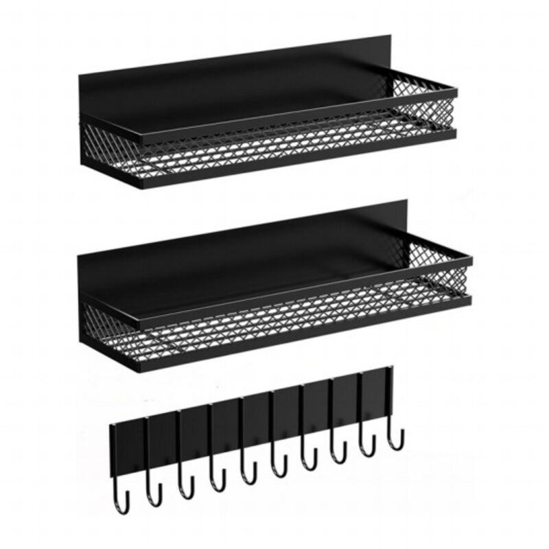 [niemals Verwendet] Set Mit 2 Magnetischen Gewürzregalen Für Den Kühlschrank, Aufbewahrungsregale Für Die Küchenorganisation Und -aufbewahrung, Gewürzregale