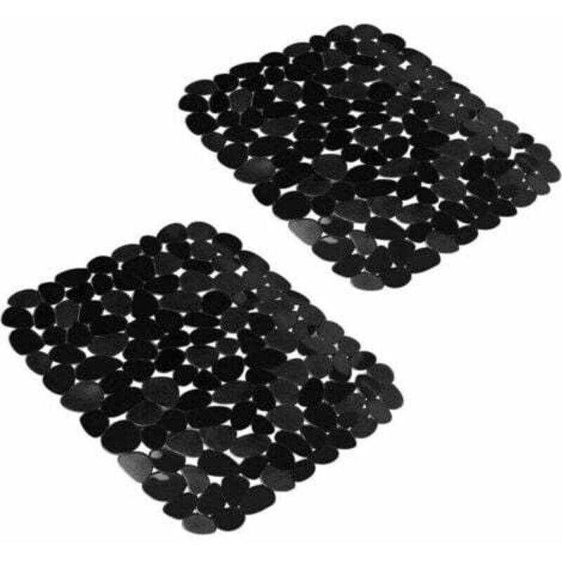 [niemals Verwendet] Spülbeckenmatte, 2 Verstellbare Spülbeckenschutzmatten, Schwarze Edelstahl-spülbeckenmatte, Geschirrmatte Für Küchen- Und Badezimmerarbeitsplatten, 40 X 30 Cm