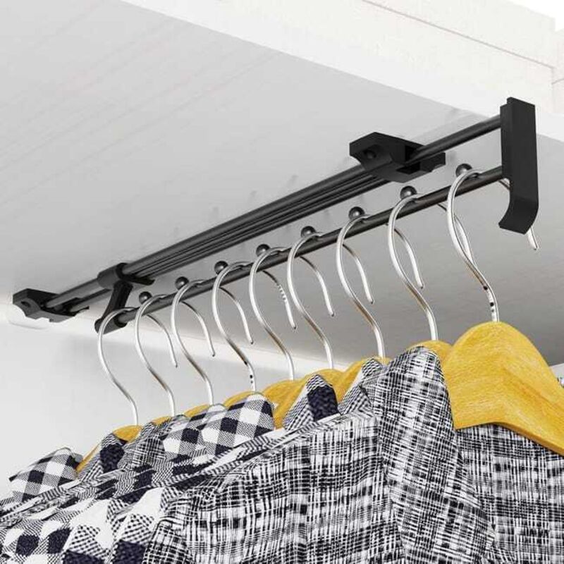 [niemals Verwendet] Verschiebbare Kleiderstange (455 Mm), Ausziehbare Kleiderstange, Ideal Für Kleiderschränke Und Kleine Stauräume