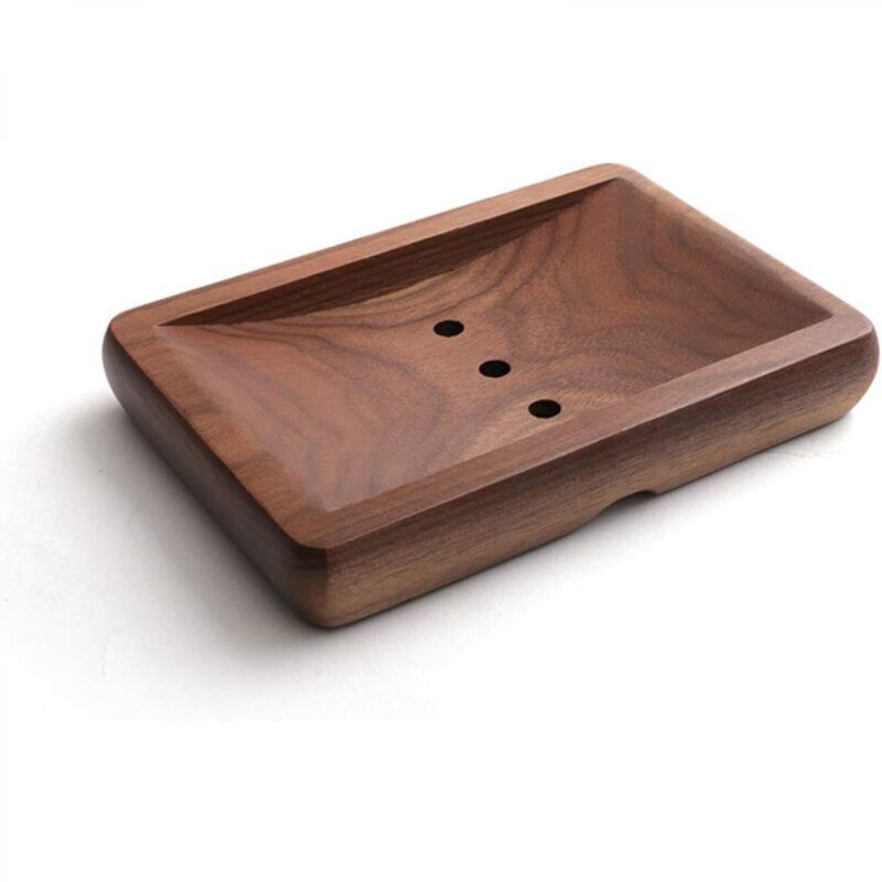 [niemals Verwendet] Abtropfgestell Aus Schwarzem Walnussholz Für Die Dusche, Mit Hohllöchern, Handgefertigter Küchenschwammhalter Für Reisen Und Zuhause, 11,7 X 9,2 X 2,2 Cm