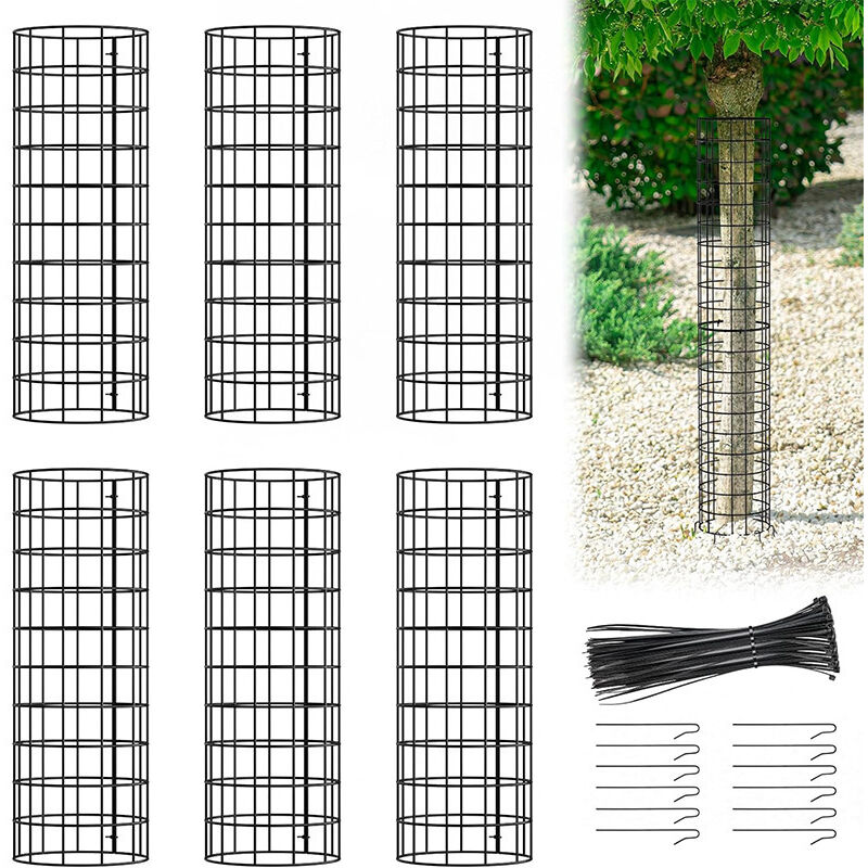 [niemals Verwendet] Set Mit 6 Baumstammschutzhüllen Aus Metall, 41,9 Cm Lang – Pflanzenschutznetz – Schutz Vor Rinde Durch Rehe, Kaninchen Und Katzen