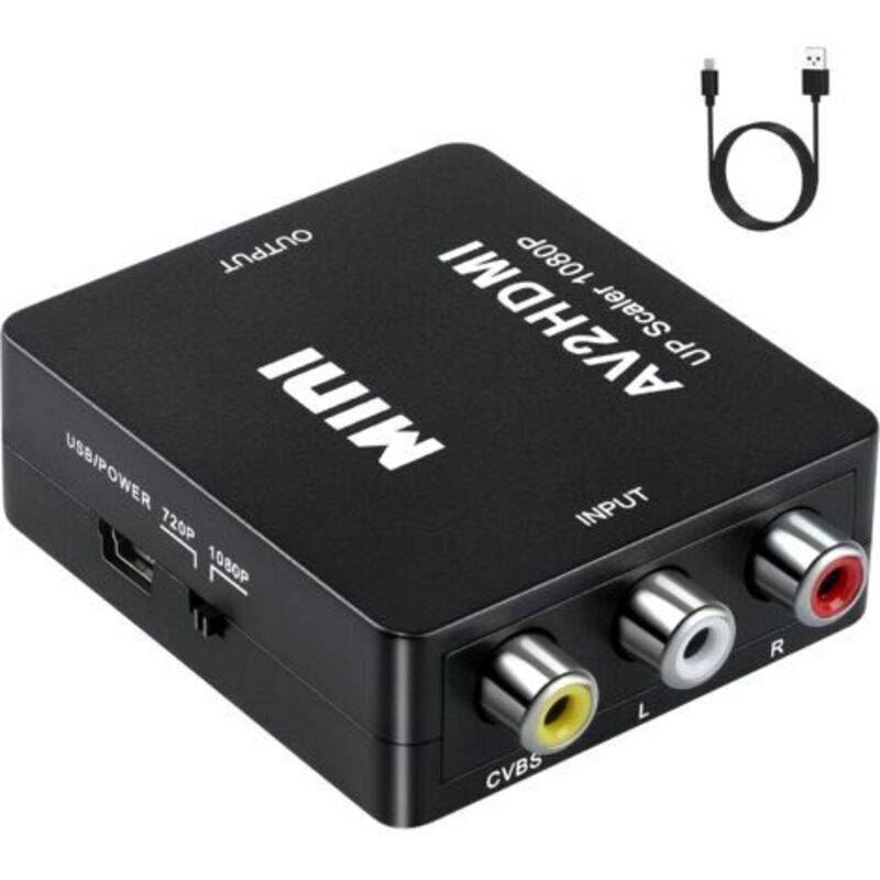 [niemals Verwendet] Rca-zu-hdmi-adapter, Av-zu-hdmi-audio- Und Videokonverter Mit 1080p-unterstützung Und Usb-netzkabel Für Ps2, Gamecube, Vhs-kassetten, Kameras, Laptops, Dvd-player Und Set-top-boxen