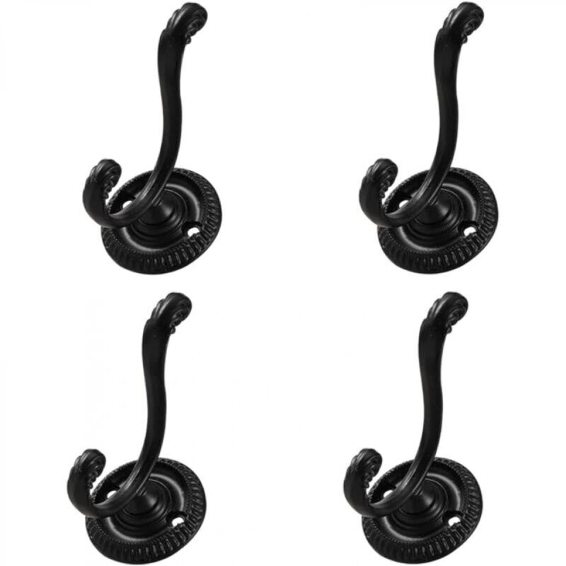 [niemals Verwendet] Set Mit 4 Wandhaken Aus Metall, Handtuchhaltern, Dekorativen Haken Für Badezimmer, Küche, Huthaken (schwarz)