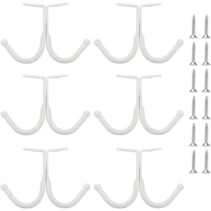 [niemals Verwendet] Set Mit 6 Doppelhaken Und -armen - Garderobenhaken Für Unter Regale, Handtuchhalter Fürs Badezimmer (schwarz)