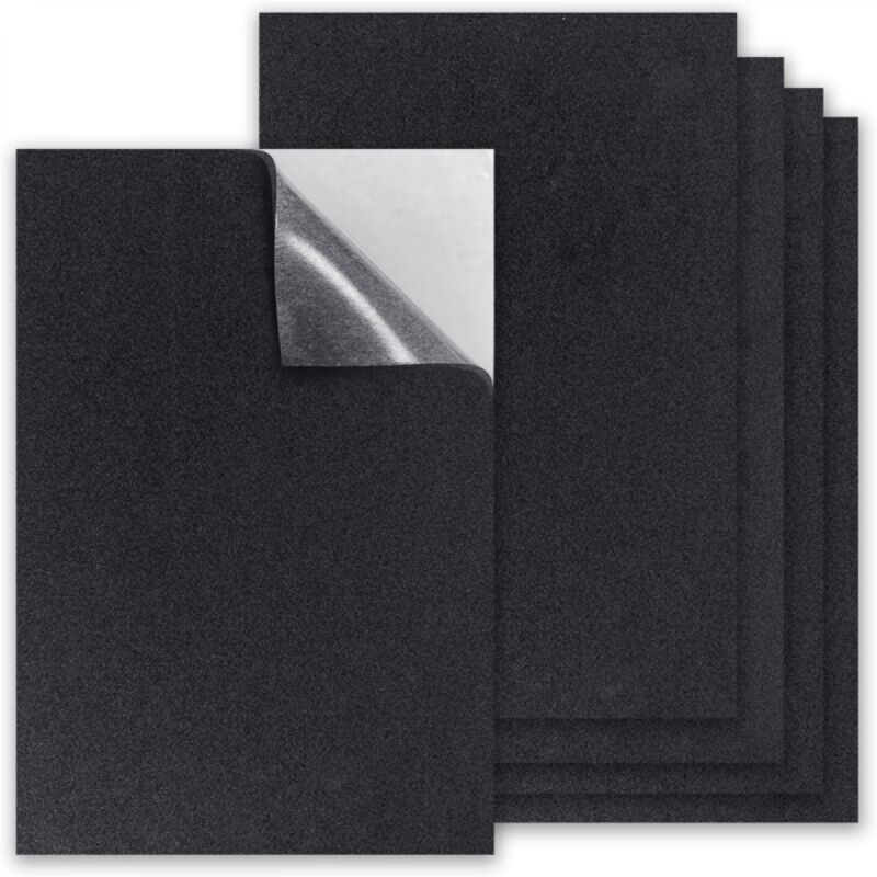 [niemals Verwendet] Packung Mit 5 Schwarzen, Selbstklebenden, Rutschfesten Schaumstoffplatten (200 Mm X 300 Mm X 3 Mm) Für Tisch-, Stuhl- Und Sofabeine (schwarz)