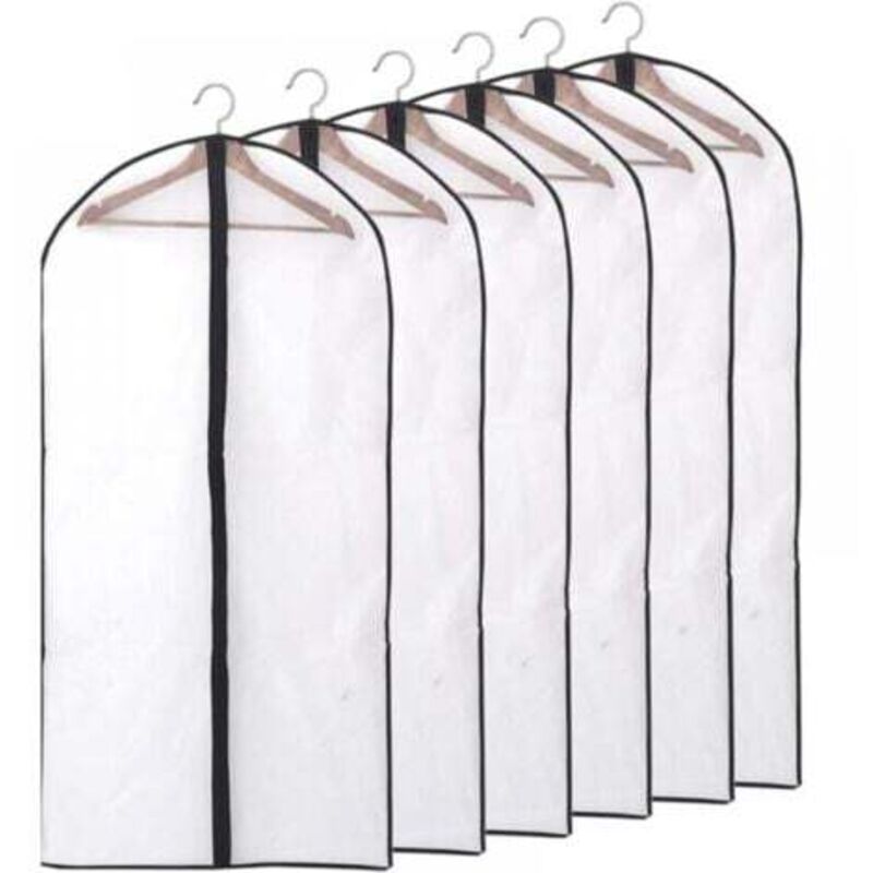 [niemals Verwendet] Schutzhülle Für Kleidung, Staubdicht, Wasserdicht, Milbenabweisend Und Feuchtigkeitsbeständig, 6 Stück 60 X 140 Cm (schwarz)