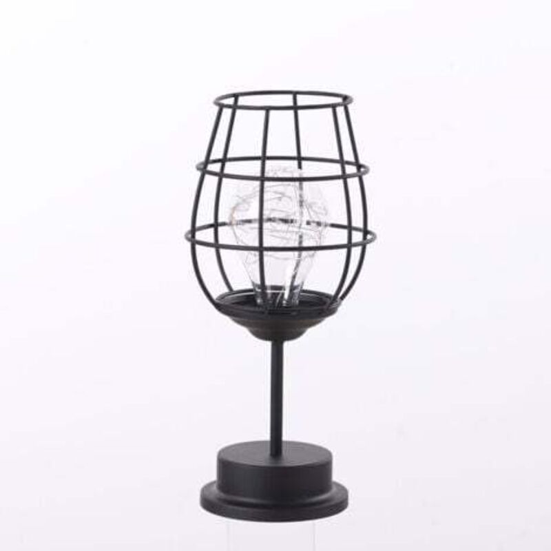 [niemals Verwendet] Dekorative Led-lampe Aus Schmiedeeisen In Form Eines Weinglases, Sanftes Nachtlicht Für Schlafzimmer Und Nachttisch, Kleine Und Elegante Lampe