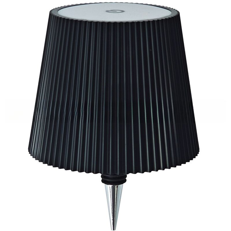 [niemals Verwendet] Tragbare Led-touch-tischlampe Für Weinflaschen, Rgb Schwarz, Dreifarbenlicht, 2000 Mah Lampenschirm Aus Kunststoff