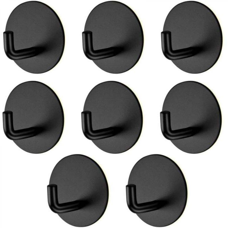 [niemals Verwendet] 8-teiliges Klebehaken-set, Schwarzer Wandhaken Für Bad Und Küche, Handtuchhaken Aus Edelstahl, Selbstklebend, Für Küche, Wohnzimmer Und Büro, Kein Bohren Erforderlich