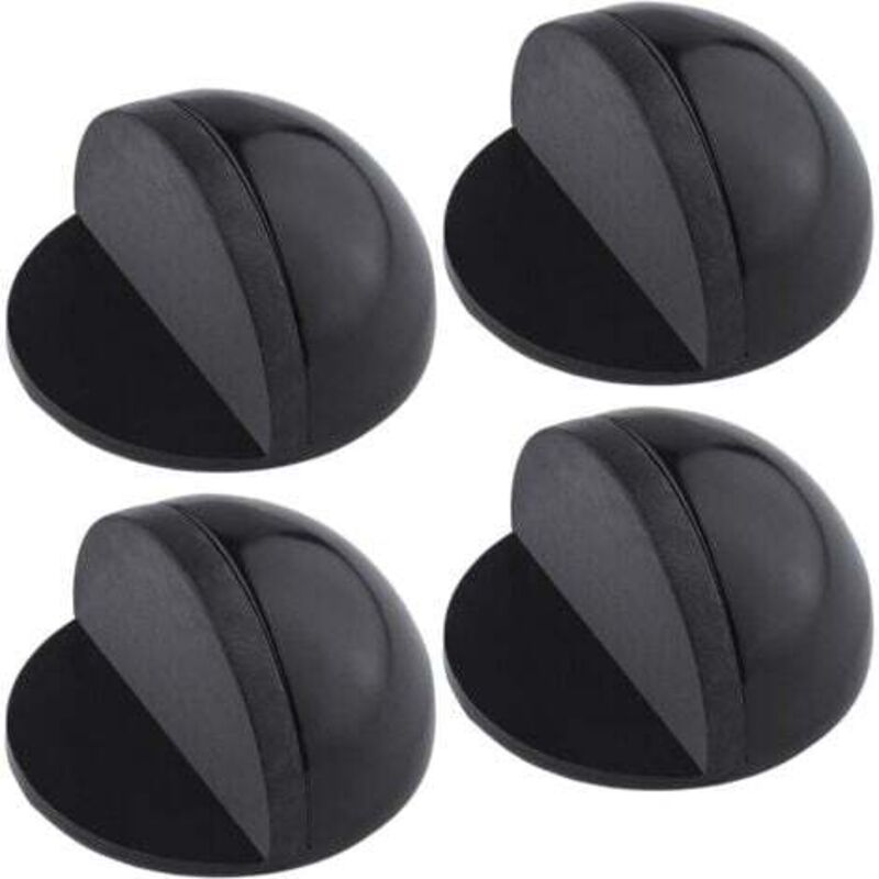 [niemals Verwendet] 4-teiliger Türstopper, Türstopper Aus Edelstahl, Selbstklebender Türstopper, Halbmondförmiger Türblock, Türstopper Zum Schutz Von Möbeln, Schwarz