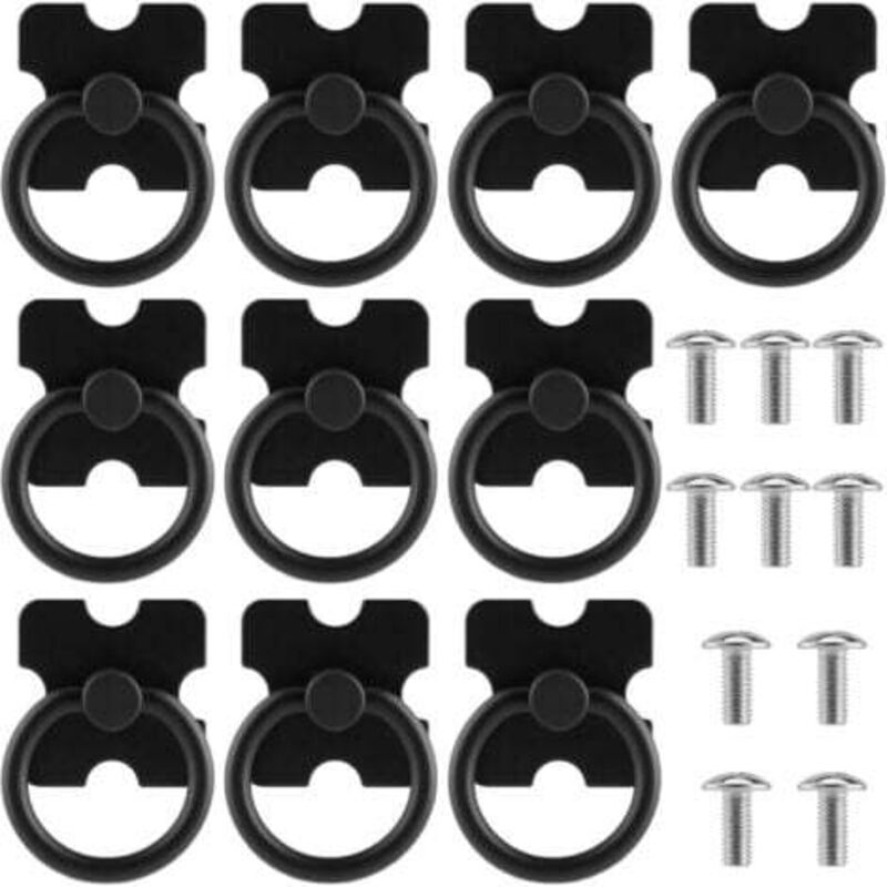 [niemals Verwendet] 10 Schwarze Vintage-möbelgriffe, Schubladenringe, Möbelknöpfe Für Küchenschränke, Kommoden Und Türen