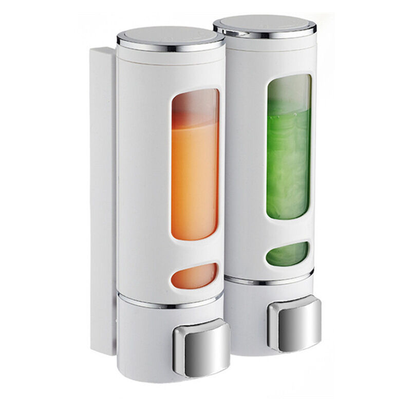 Wandmontierter Seifenspender 400 Ml X 2 Shampoo- Und Duschgelspender Doppelter Duschseifenspender Wandmontierter Flüssigseifenspender Manueller Handdesinfektionsmittelspender