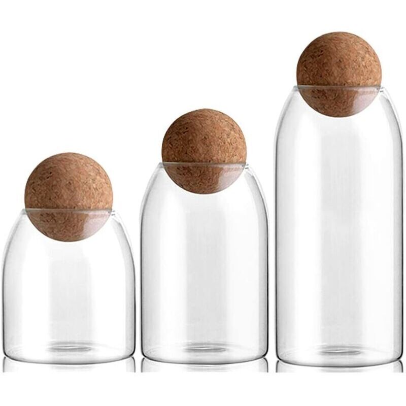 3-teiliges Glasbehälter-set Mit Deckeln – Küchenaufbewahrungsbehälter – Luftdichte Behälter Für Nudeln, Mehl, Vorräte, Müsli