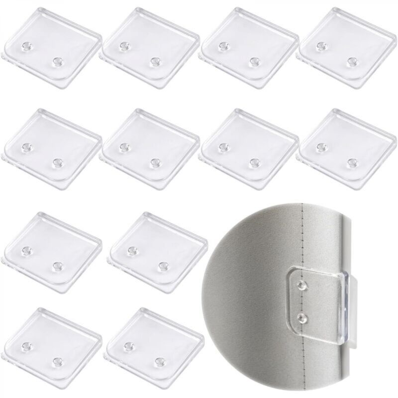 [niemals Verwendet] Packung Mit 12 Duschvorhangclips Zum Anbringen Ohne Bohren, 5 X 4,5 X 1 Cm, Selbstklebend, U-förmig, Zur Befestigung Von Duschvorhängen.
