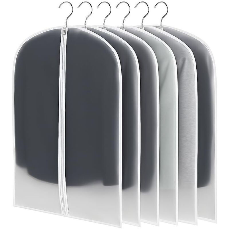 [niemals Verwendet] Leichte Kleidersäcke, 6er-set, Transparent, 60 X 100 Cm, Staubdicht, Feuchtigkeits- Und Schimmelresistent Für Kleider, Jacken Und Hemden