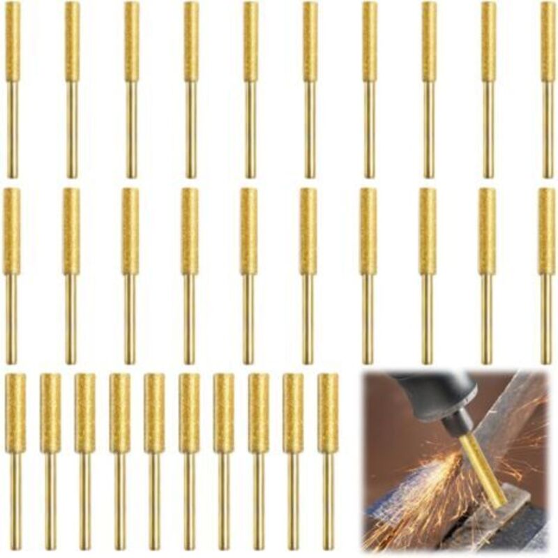 30 Pièces Affuteuse De Chaine Tronconneuse (4 Mm/4,8 Mm/5,5 Mm) 3 Tailles Affûteur De Tronçonneuse Diamant Lime Pour Chaine De Tronconneuse Convient Aux Tronçonneuses À Chaîne À Essence/électriques