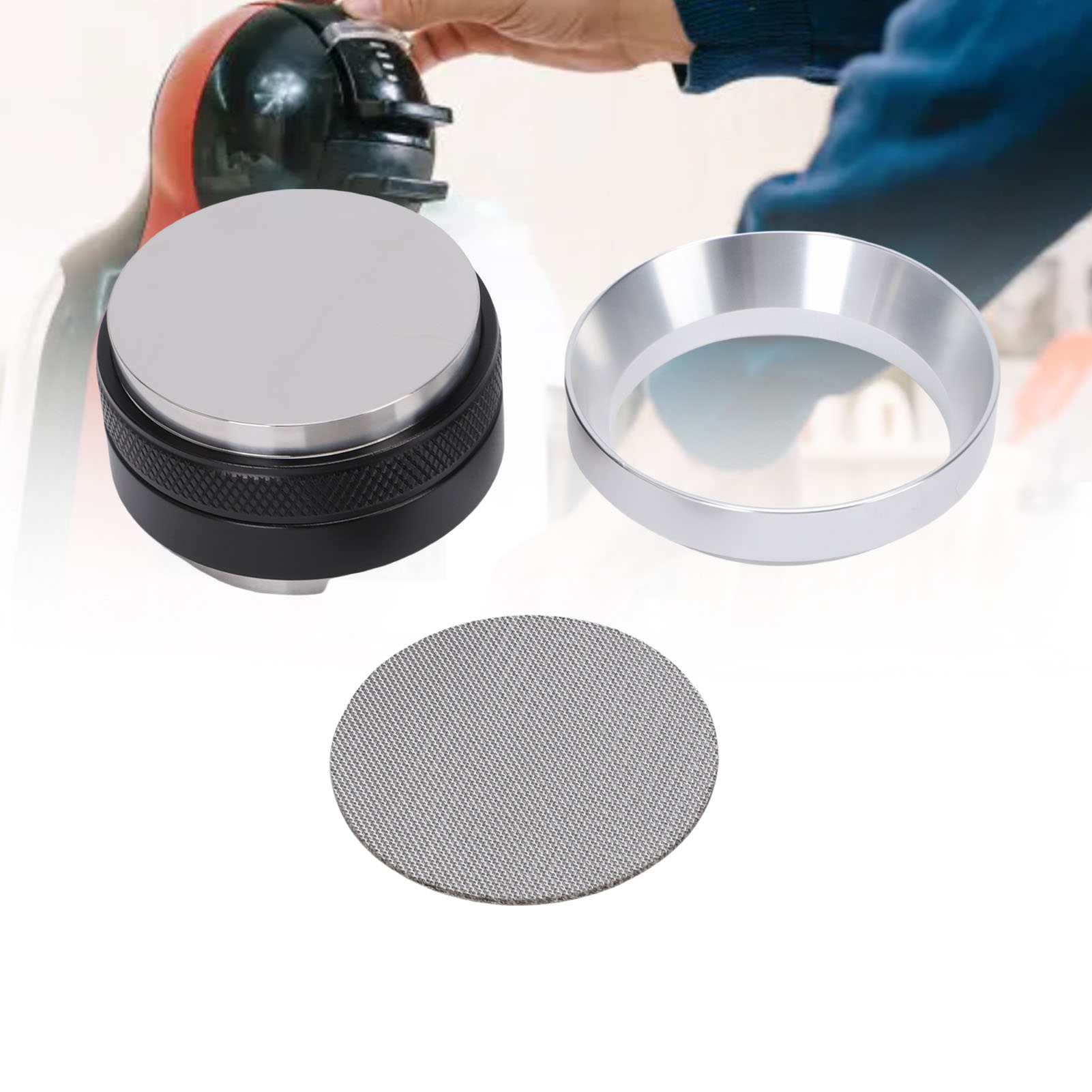 Zubehörset Für Kaffeemaschinen Mit Dosierer, Tamper Und 58-mm-edelstahl-scheibenfilter