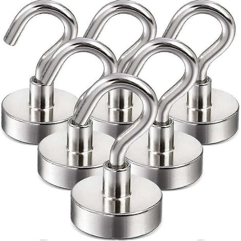 Magnetische Haken, 6er-set – Silber