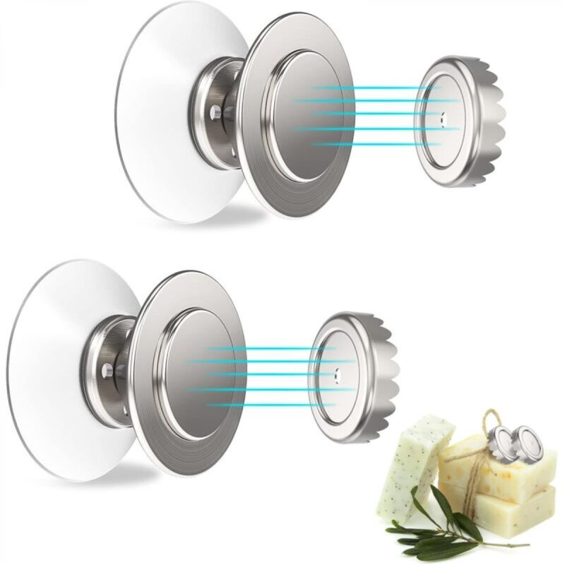 [niemals Verwendet] 2-teiliges Magnetisches Seifenschalen-set, Seifenhalter Mit Saugnapf, Wandmontage, Aus Edelstahl, Kein Bohren Erforderlich, Leicht Abnehmbar, Geeignet Für Badezimmer, Küche, Badewa