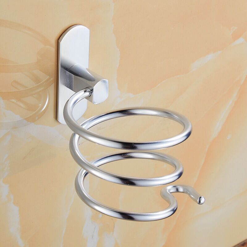 [niemals Verwendet] Spiralförmiger Haartrocknerhalter, Wandhalterung Aus Aluminium Für Haartrockner Und Glätteisen, Montage Ohne Bohren, Kabelorganisator Für Küche Und Bad, Badaccessoires