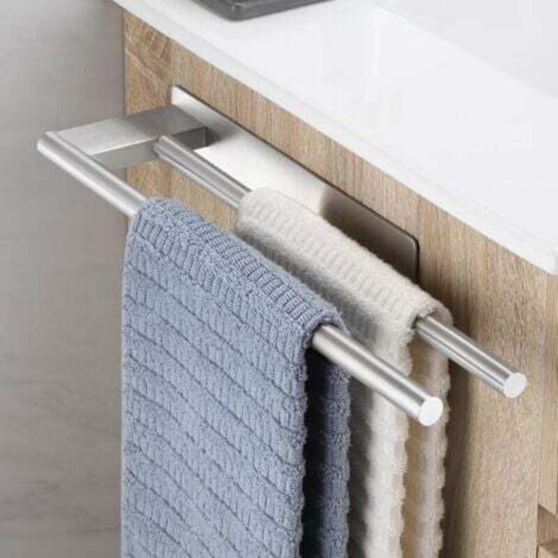 [niemals Verwendet] Handtuchhalter Ohne Bohren, Selbstklebender Doppelhandtuchhalter, Wandhandtuchhalter Aus Edelstahl Für Bad Und Küche